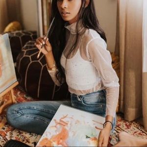 Sheer Glitter Sparkly Top